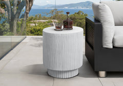 Accent Table, 25"h, Indoor Or Outdoor, Bedroom, End, Living Room, Nightstand, Round, Side Table, White, Contemporary, Modern