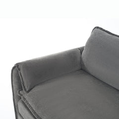 Deep Seat Sectional Sofa Cloud Couch with Ottoman, Modern Chenille Comfy Love Seat Upholstered Modular L Shaped Couch for Living Room, Apartment, Office,DIY Combination,Grey