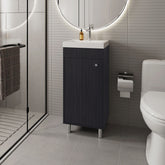FM FURNITURE Oracle Bathroom Vanity, Single Door, Two Storage Shelves, Wengue Finish