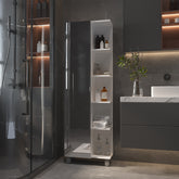 Los Angeles Linen Cabinet, Mirror, Five Shelves