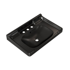 VICI 28" Bathroom Ceramic Basin with 3 pre-drilled hole, NO Cabinet and Faucet, Black