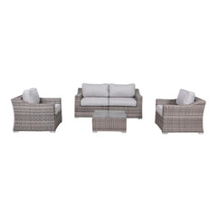LSI 4-Seater Wicker Conversation Set with Cushions – All-Weather & Assembled