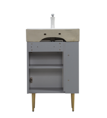 21.6" Vanity Base Only, Open Shelf on the Left, Matt Grey GF-24V06-21MGL-W1573P224394