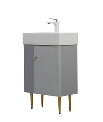 21.6" Vanity Base Only, Open Shelf on the Left, Matt Grey GF-24V06-21MGL-W1573P224394