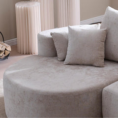 106 in. 2 - Piece Fabric Cloud Curved Sectional Chenille Sofa with Chaise For Living Room Bedroom Apartment -Silver Lining