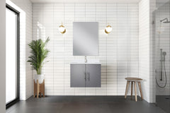 Dark Grey Bath Vanity 24 in. W x 22 in. D, Cultured Marble Top, and Faucet Set