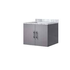 Dark Grey Bath Vanity 24 in. W x 22 in. D, with Carrara Marble Top