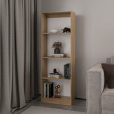 Verdi Bookcase, 5 Shelves, Macadamia/White Manufactured Wood