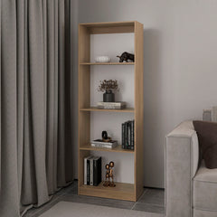 Verdi Bookcase, 5 Shelves, Macadamia/White Manufactured Wood