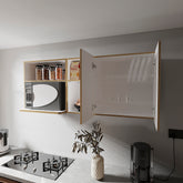 Nucla Wall Cabinet, Kitchen, White/Light Oak