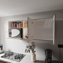 Nucla Wall Cabinet, Kitchen, White/Light Oak