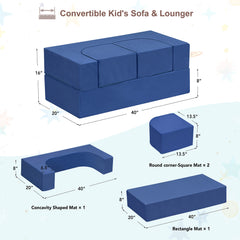 Kids Sofa Bed,Modular Couch Free Combination,Convertible Toddler Play Couch Furniture for Small Playroom