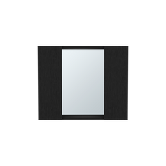 Medicine Cabinet Hops, Double Door, Mirror, One External Shelf, Black Wengue Finish
