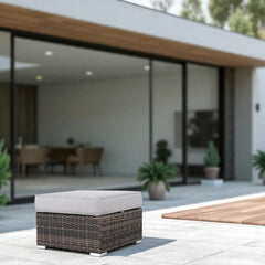 Outdoor Ottoman with Cushion – Fully Assembled