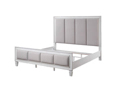Katia Light Gray Linen, Rustic Gray & Weathered White Finish E. King Bed