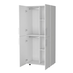 White 4-Door Armoire