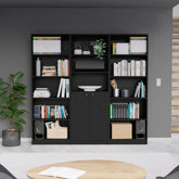 Wenge 3 Piece Living Room Set with 3 Bookcases