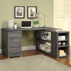 Tona Weathered Grey 3-Drawer L-shape Desk