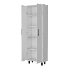Fagan 2-Door 5-Shelf Kitchen Pantry White