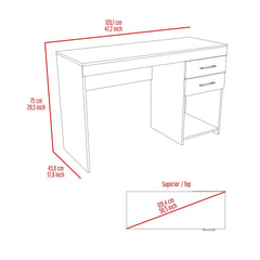 Berkeley 1-Shelf 2-Drawer Computer Desk Light Grey