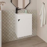 White Bathroom Floating Vanity with a Door