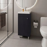 Wengue Bathroom Vanity with 1 Door and 2 Storage Shelf