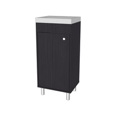 Wengue Bathroom Vanity with 1 Door and 2 Storage Shelf