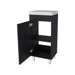 Wengue Bathroom Vanity with 1 Door and 2 Storage Shelf