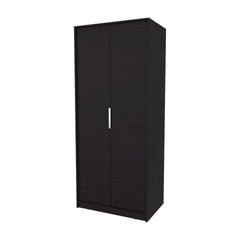 Wengue 2-Door 2-Shelves Wardrobe with Rod and Shoe Rack