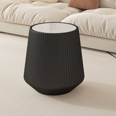 Light Sintered stone Top Cup Shape Leather Coffee modern Sofa Table for Living Room furniture ( Each tabletop has a unique grey pattren)