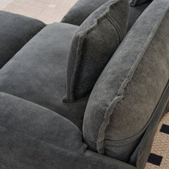 Oversized 41.73" Sofa Chair, Modern Upholstered Armchair with 1 Toss Pillow, Modular Sectional Sofa for Living Room, Deep Seat Reading Sofa for Bedroom Apartment, DIY Combination Chenille,Grey