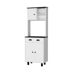 Emily White and Wengue 1-Drawer Kitchen Pantry