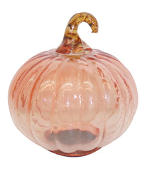 Set of 8, 4x4x5" Orange Glass Pumpkin, Pumpkin Ornament Decor for Holiday Harvest Festival Fall Festival & Thanksgiving