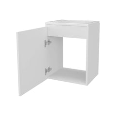 White Bathroom Vanity with Integrated Sink