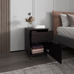 Wengue Nightstand with 1 Door and 1 Drawer