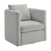 Sutton Light Grey Performance Fabric Swivel Barrel Chair