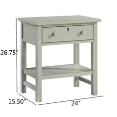 Finley 1-drawer Storage Nightstand - Antique Gray