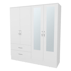 White Wardrobe Multistorage with 2 Mirrors