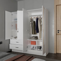 White Wardrobe Multistorage with 2 Mirrors