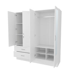 White Wardrobe Multistorage with 2 Mirrors