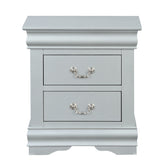 1pc Traditional Classic Platinum Finish 2-Drawers Nightstand Wooden Bedroom Furniture