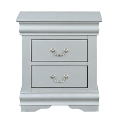 1pc Traditional Classic Platinum Finish 2-Drawers Nightstand Wooden Bedroom Furniture