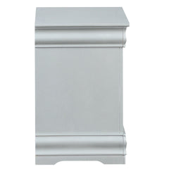 1pc Traditional Classic Platinum Finish 2-Drawers Nightstand Wooden Bedroom Furniture
