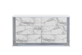 MOON WHITE MARBLE DRESSER WITH LED