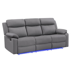 Blanche Grey Reclining Sofa with LED Lights