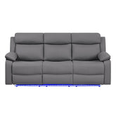 Blanche Grey Reclining Sofa with LED Lights