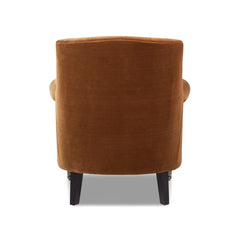 Eloise 30" Pleated Sock Arm Accent Armchair, Burnt Orange Performance Velvet