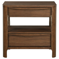 Verona Walnut 2-drawer Nightstand Bedside Table