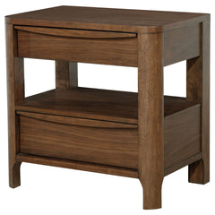 Verona Walnut 2-drawer Nightstand Bedside Table