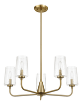 Dazzle Five Lights Chandelier With Clear Seeded Glass -Satin Brass